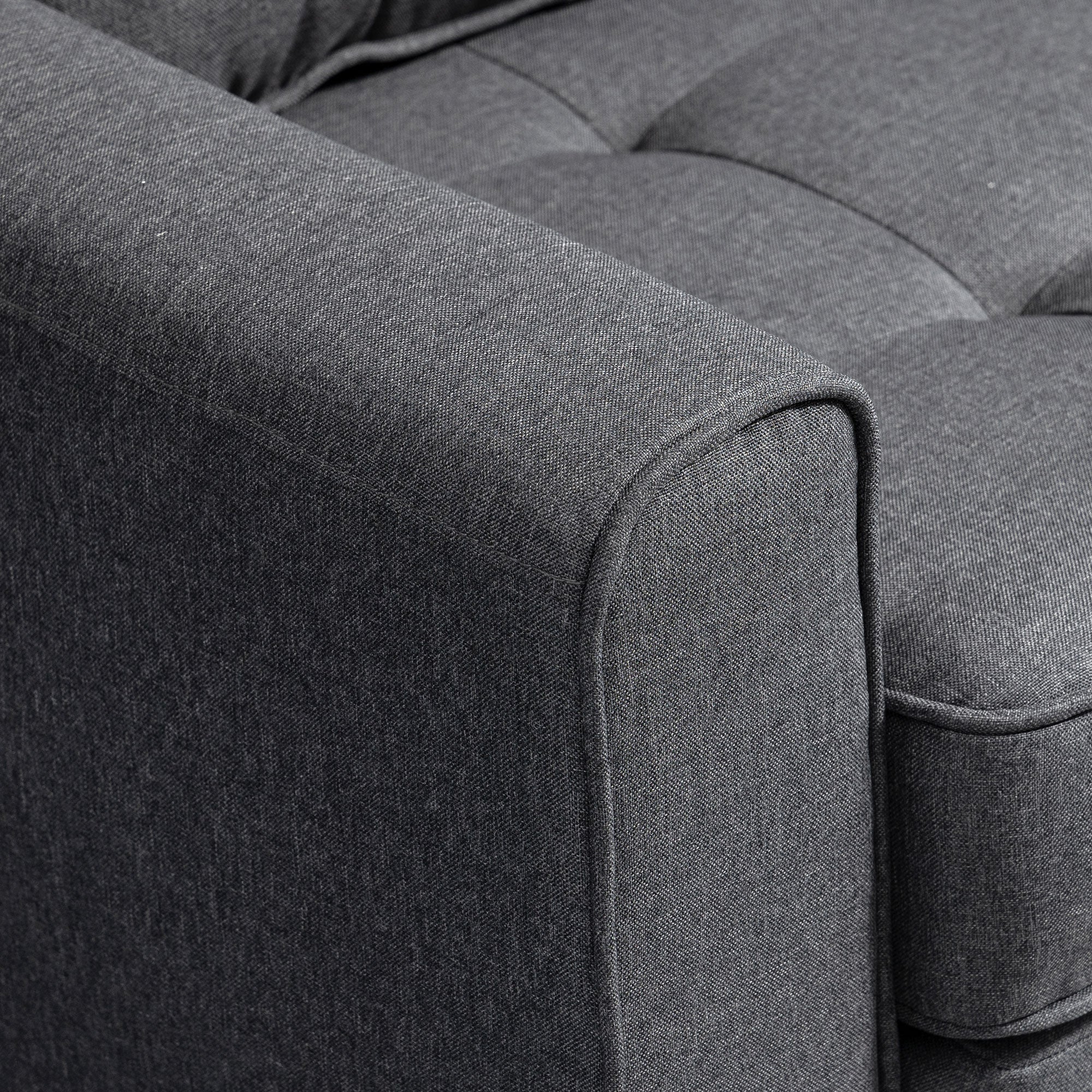 2-Seater Fabric Sofa Bed with Padding and Springs, 151x75x85 cm, Grey