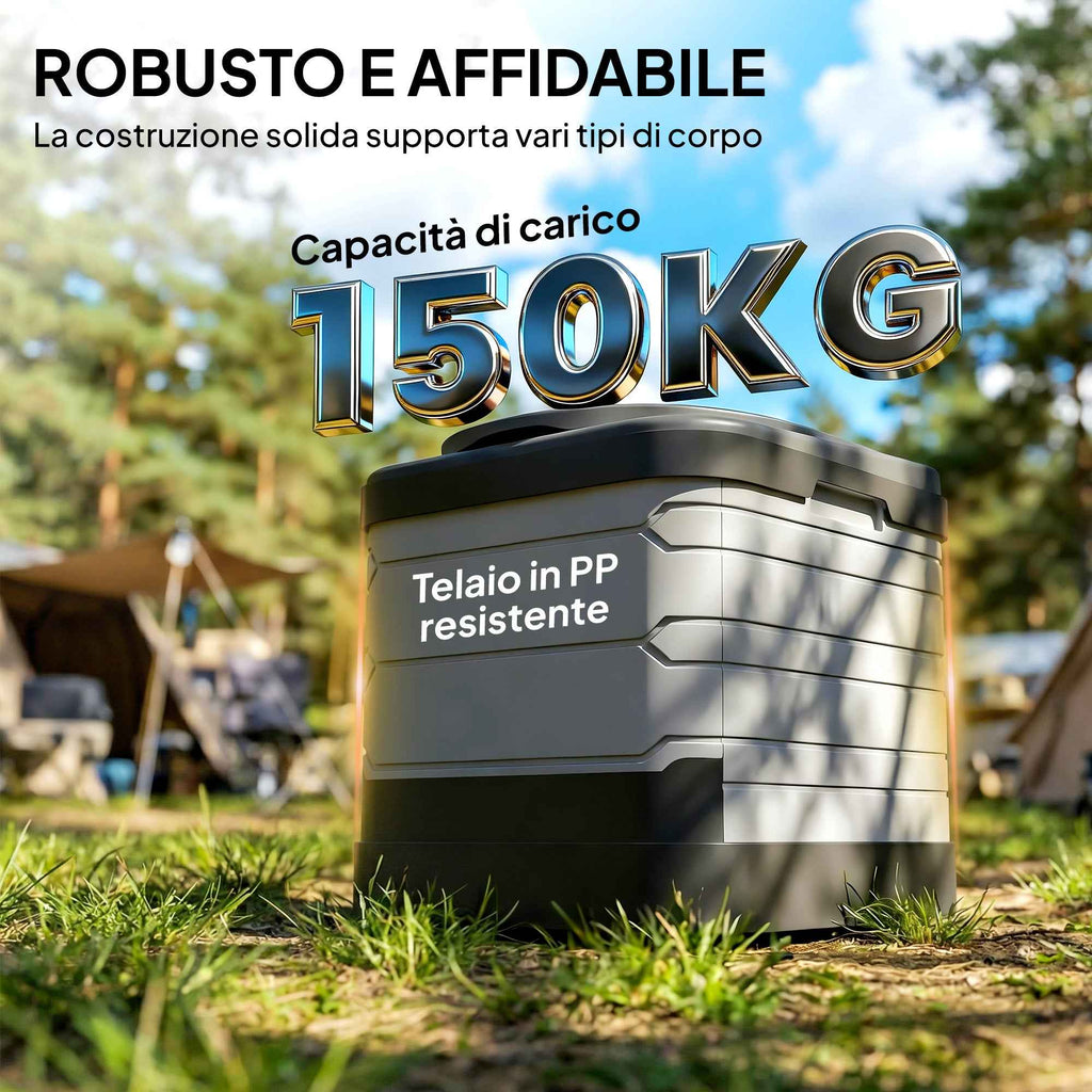 Outsunny Portable Camping Toilet with 12 Clotting Packets and 12 Disposal Bags, 42x46x43.5 cm, Grey and Black