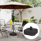 Outsunny Square Umbrella Base Fillable with Sand or Water up to 25kg, Black