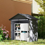 Garden Shed 1.1x2m with Roll-Up Door, Garage Tent for Bikes and Motorcycles, Dark Grey