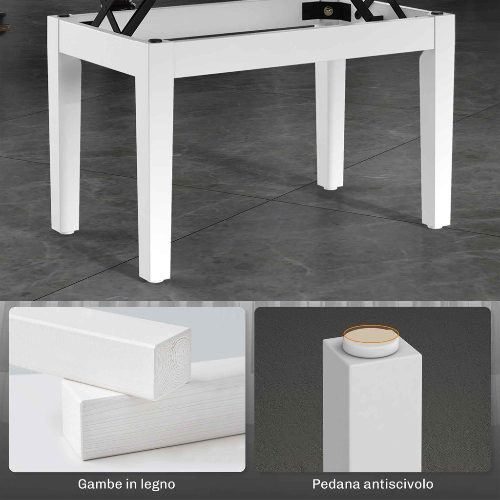 HOMCOM Adjustable Piano Stool with Storage Compartment and Padded Seat, 54.5x33x48-58 cm, White