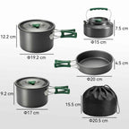 Outsunny Camping Cookware Set for 4-5 People, Aluminum Camping Kitchen, Gray