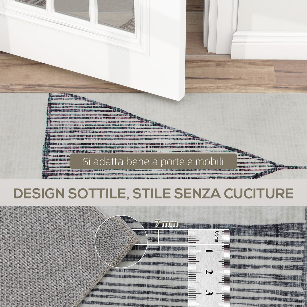 Modern Non-Slip Rug with Geometric Lines, in Multicolored Polyester, 230x160x0.7 cm