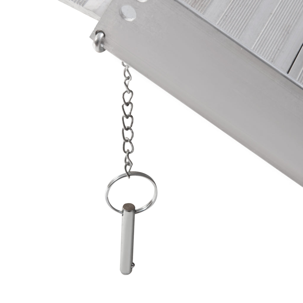 Folding Aluminum Wheelchair Ramp with External Edges, 61x74x5 cm, Silver