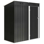 Outsunny Metal Garden Shed 163x90x179 cm, Lockable Door, Air Vents, Dark Grey
