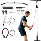 SPORTNOW Pulley Machine Home Gym and LAT Pulley Machine, Universal Weight Plate Attachment and Accessories