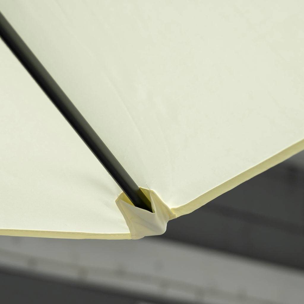 Cantilever Garden Umbrella 2.6x2.5 m with 360° Rotation and Crank, Beige