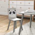 Children's Table and 2 Chairs Set for 3-8 Years in MDF and Pine Wood, Grey
