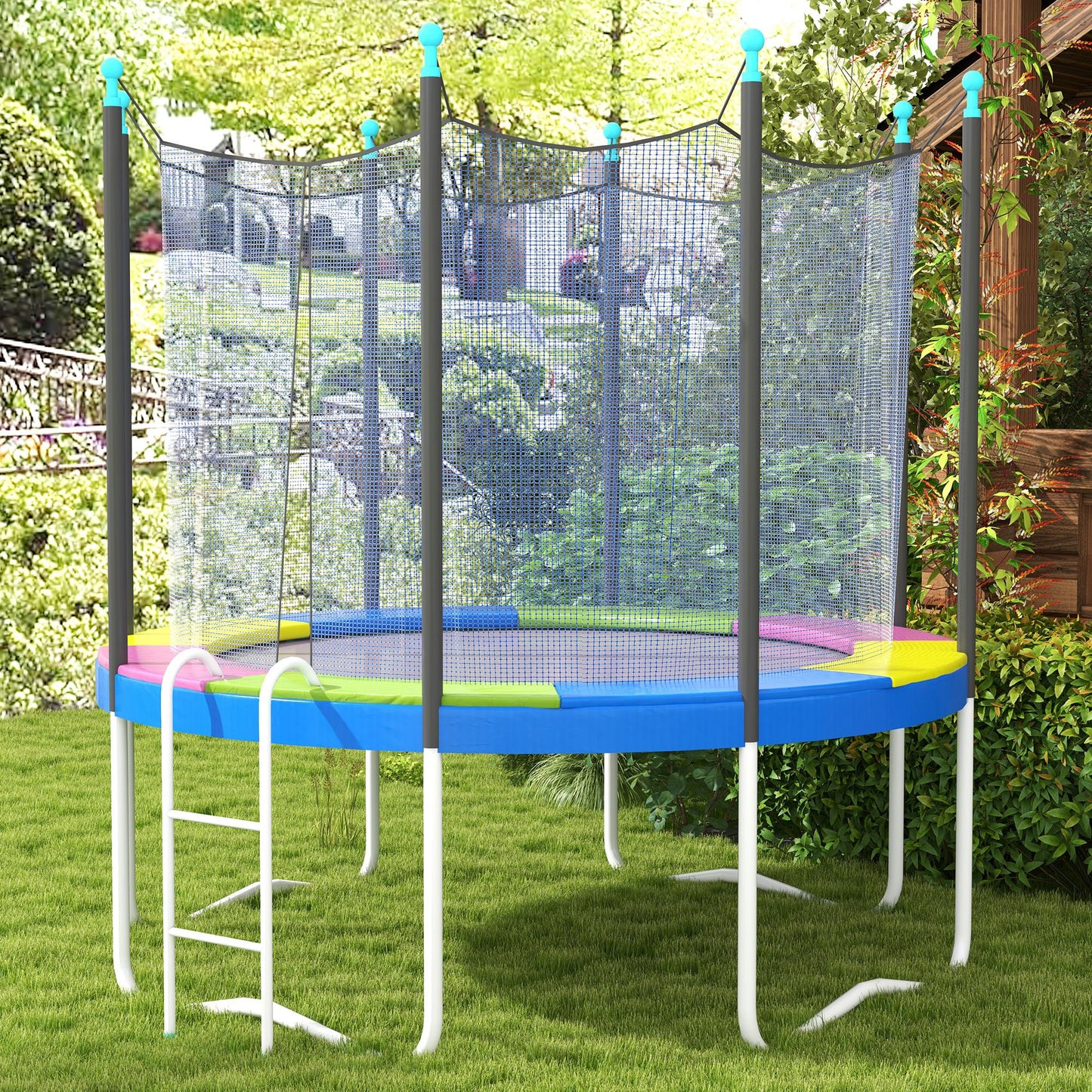 Trampoline Cover Ø244x30 cm Foldable and Portable, in Plastic, PE and Foam, Multicolor