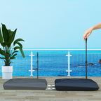 HDPE Cantilever Umbrella Base with Handle and Wheels and Fillable with Water or Sand, 95x95x117 cm, Black