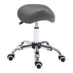 Saddle Stool with Wheels and Adjustable Height for Hairdressing and Tattoo Shops, 52x53x49-61cm Grey