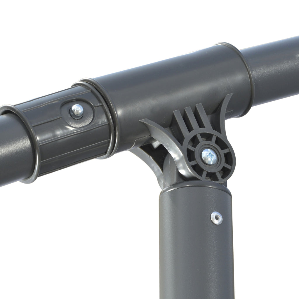 Decentralized Umbrella with 6 Ribs with Crank and Cross Base, in Metal and Polyester, Ø292x247 cm, Beige