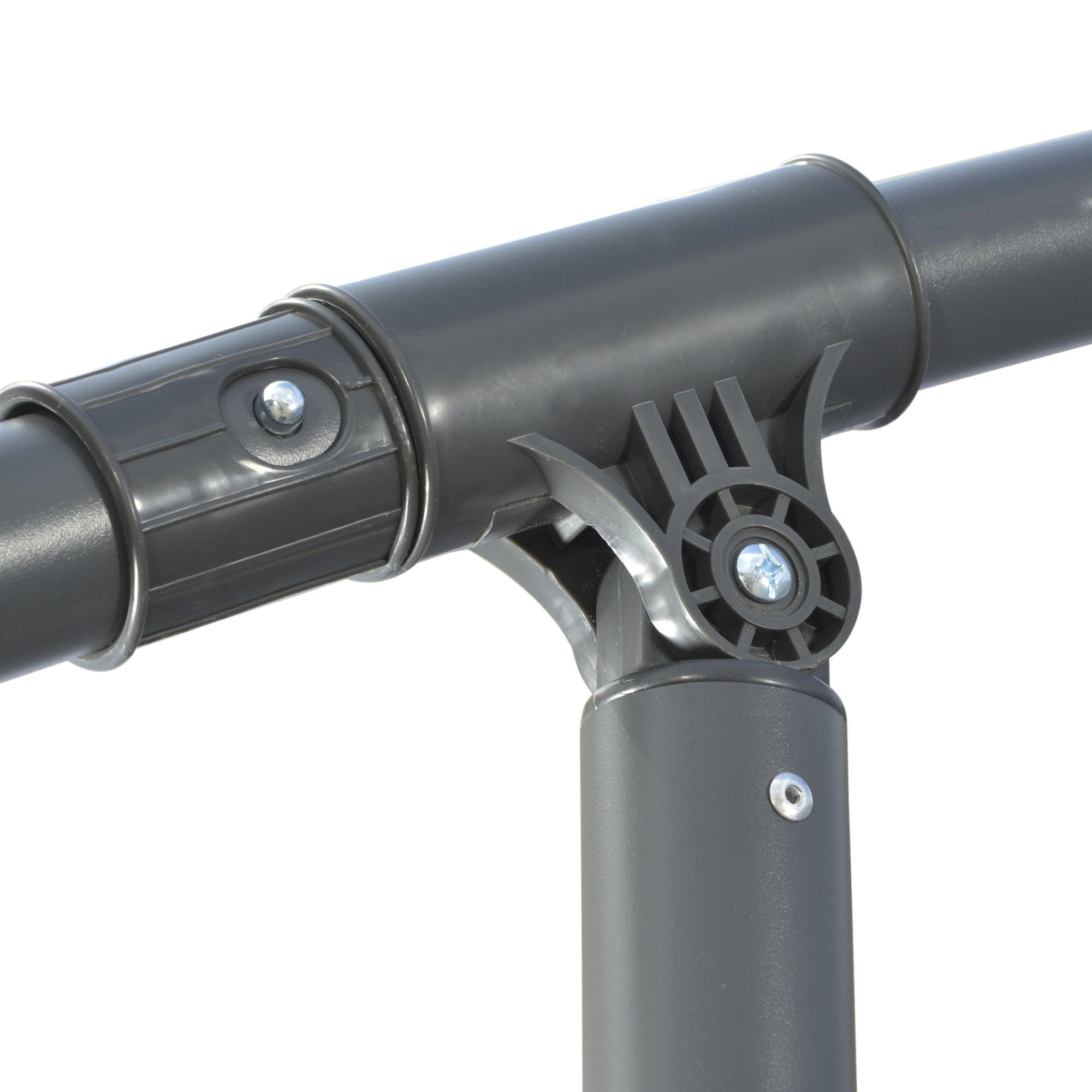Decentralized Umbrella with 6 Ribs with Crank and Cross Base, in Metal and Polyester, Ø292x247 cm, Beige