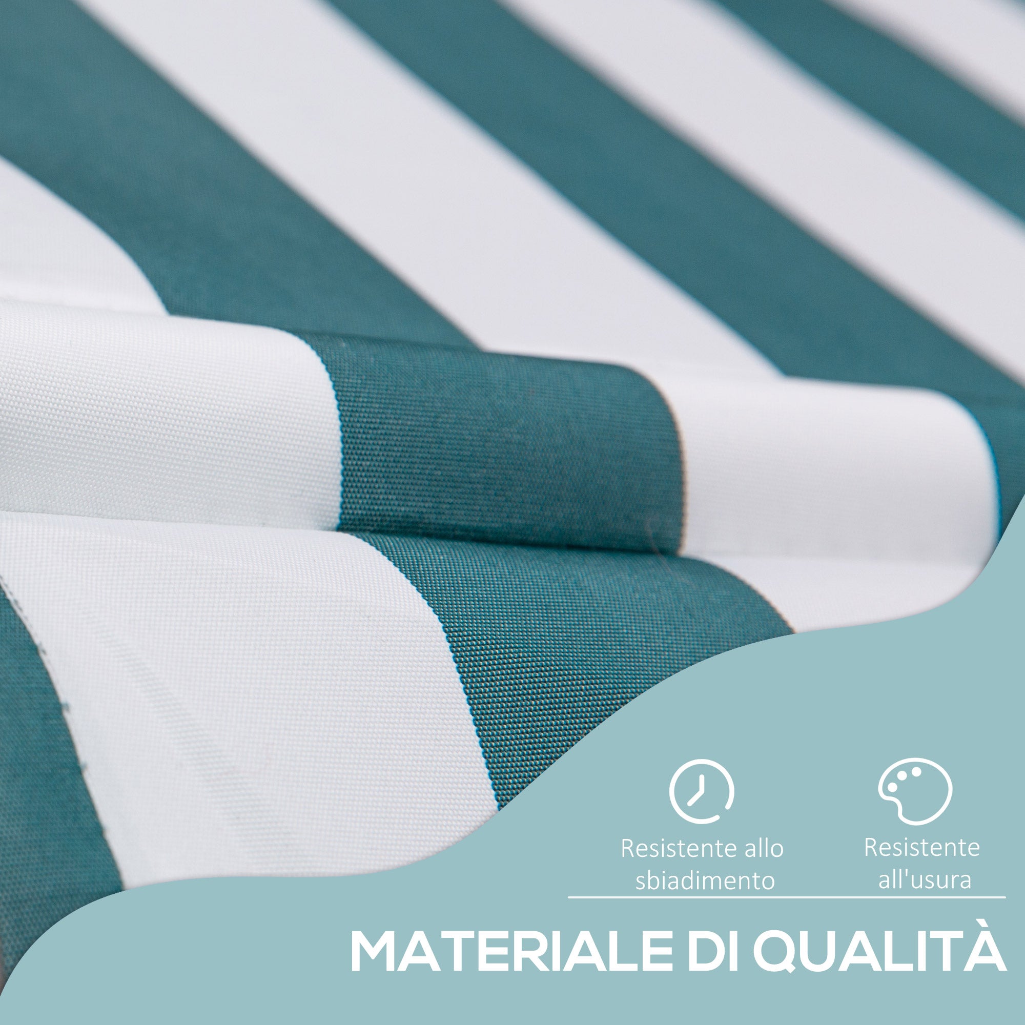 Outsunny 2x1.5m Outdoor Roller Awning with Crank, Adjustable Height and Angle, White and Green