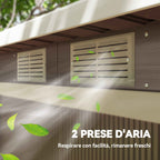 Outsunny Steel Garden Shed with 2 Vents and 2 Sliding Doors, 280x130x172 cm, Brown Wood