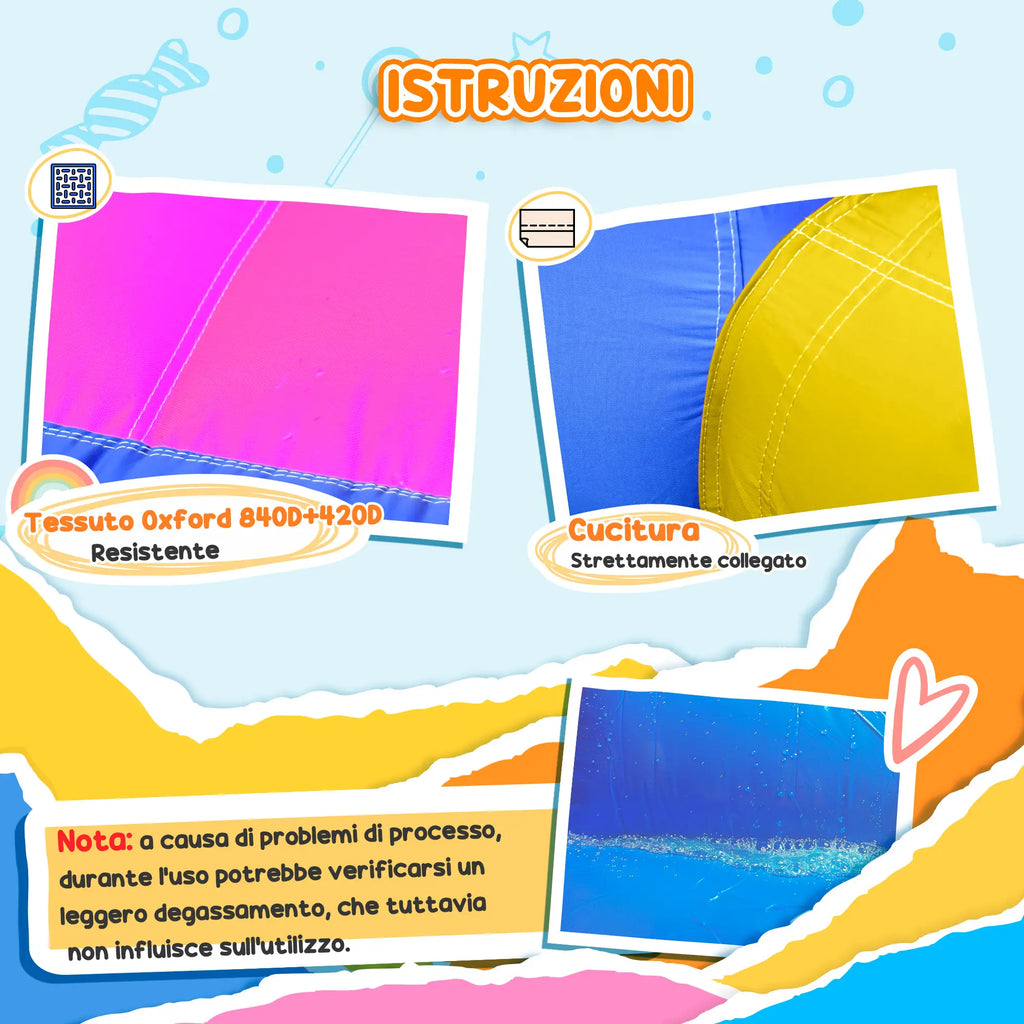 Inflatable Bouncy Castle for Kids with Slide, Pool and Basketball Hoop, Giant Inflatable Bouncy Game for 3 Children, 360x305x210 cm - Borge' Group Limited