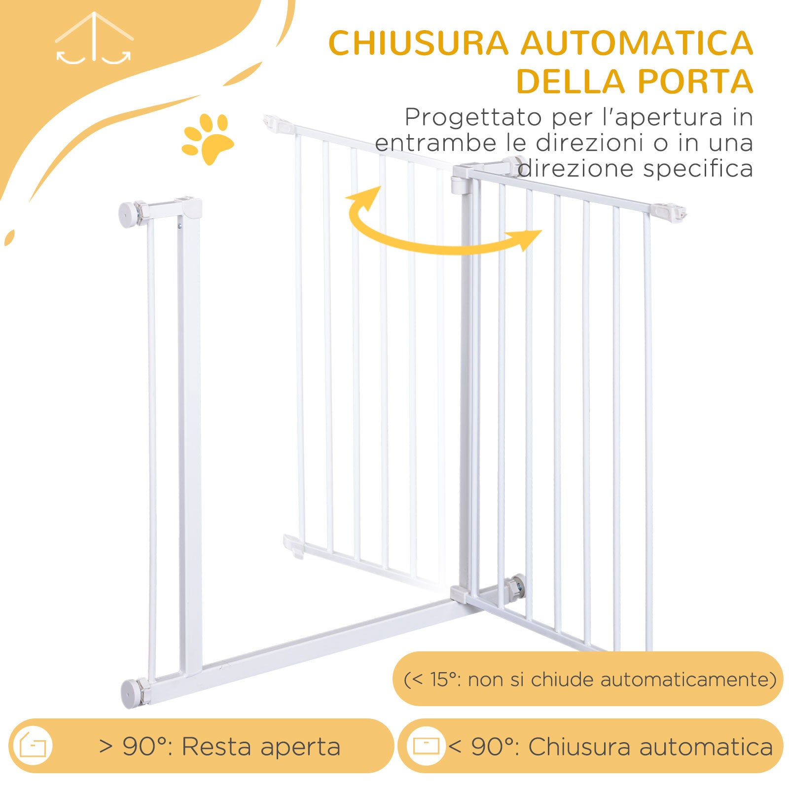 Expandable Pet Safety Gate Easy Installation with Pressure Mounts Heavy Duty Steel with a Powder Coated Finish White 76x76-82cm