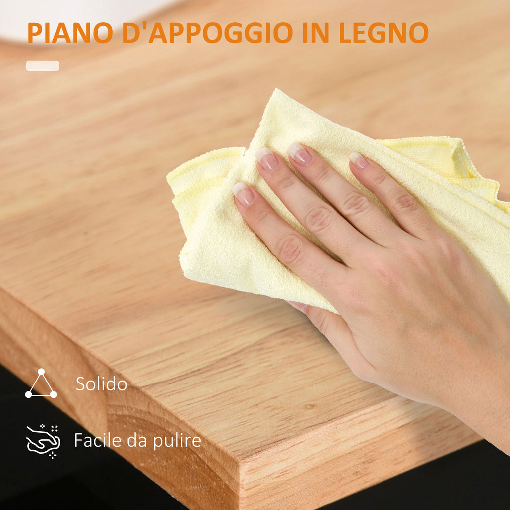 HOMCOM Kitchen Trolley with Drawer and Cabinet 2 Doors, Wheels and Side Bar, 83x45x91.5cm, Black - Borgè