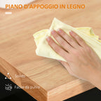 HOMCOM Kitchen Trolley with Drawer and Cabinet 2 Doors, Wheels and Side Bar, 83x45x91.5cm, Black - Borgè