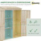 Garden Shed in Fir Wood with 2 Doors and Shelves, 120x57x183cm, Natural - Borge' Group Limited