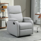 Manually Reclining Armchair at 60° Extra Padded in Fabric with Footrest, Gray