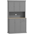 Country Kitchen Cabinet Sideboard with Adjustable Shelves 101x39x180cm Grey