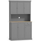 Country Kitchen Cabinet Sideboard with Adjustable Shelves 101x39x180cm Grey