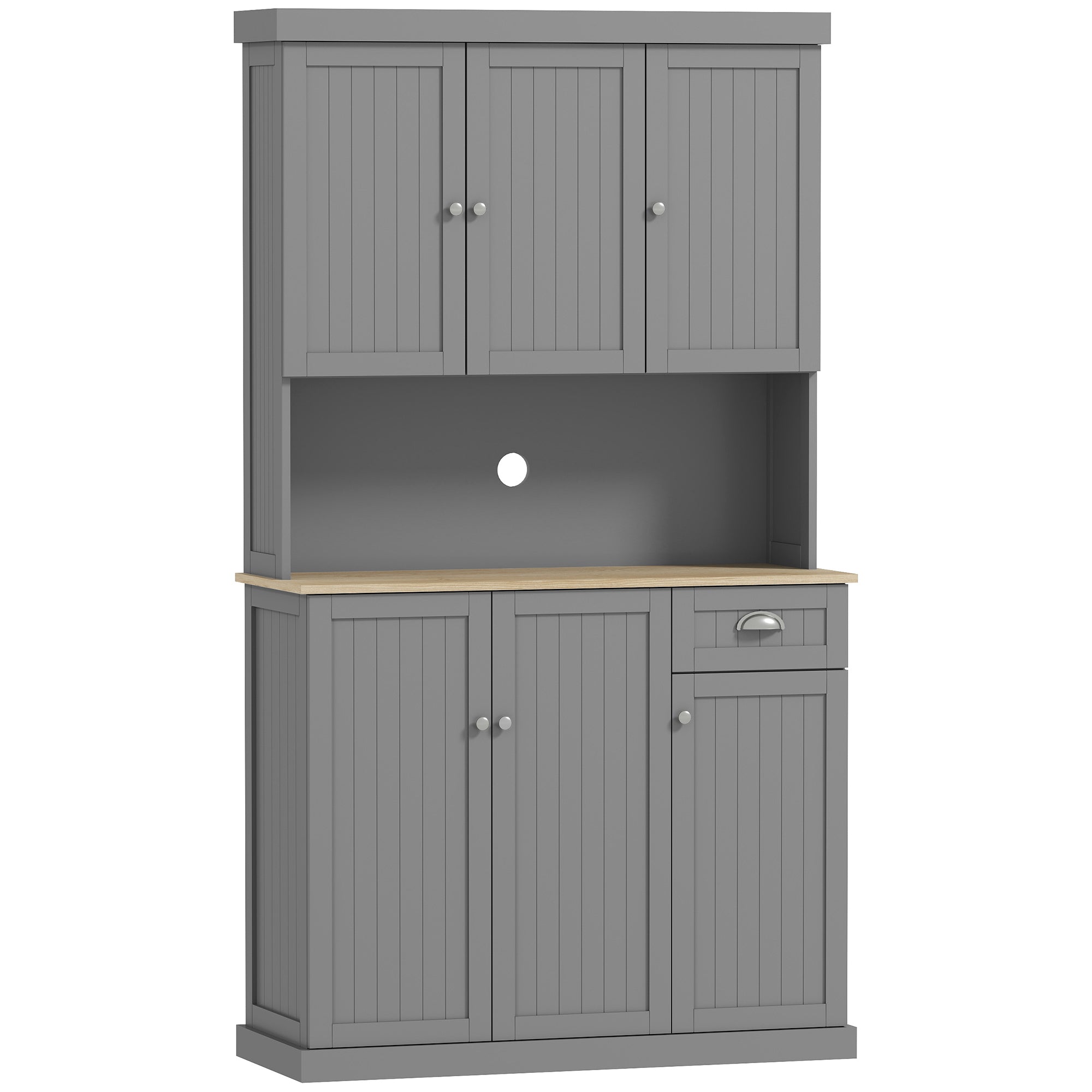 Country Kitchen Cabinet Sideboard with Adjustable Shelves 101x39x180cm Grey
