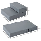 2-in-1 Dog Stairs, PU and Foam Mat, 45 x 39 x 20 cm, Grey