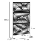 Decorative Outdoor Divider and Trellis for Climbing Plants, 122x45x198 cm, Black