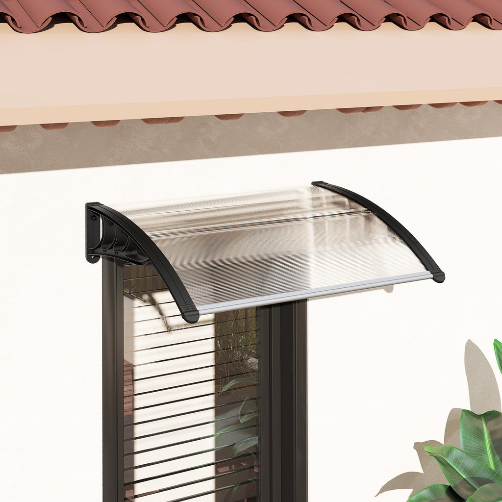 Outsunny Waterproof and Anti-UV Outdoor Canopy, in PC, PP and Aluminum, 75x100x23 cm, Transparent and Black