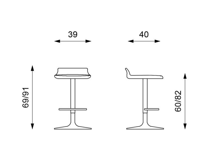 STELLI | Adjustable Kitchen Bar Stool - Borgè