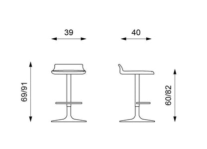 STELLI | Adjustable Kitchen Bar Stool - Borgè