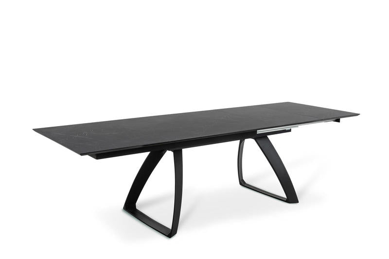 ANARD | Black Marble Top Kitchen Extendable Table - Borgè