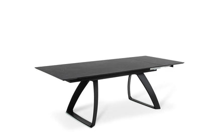 ANARD | Black Marble Top Kitchen Extendable Table - Borgè