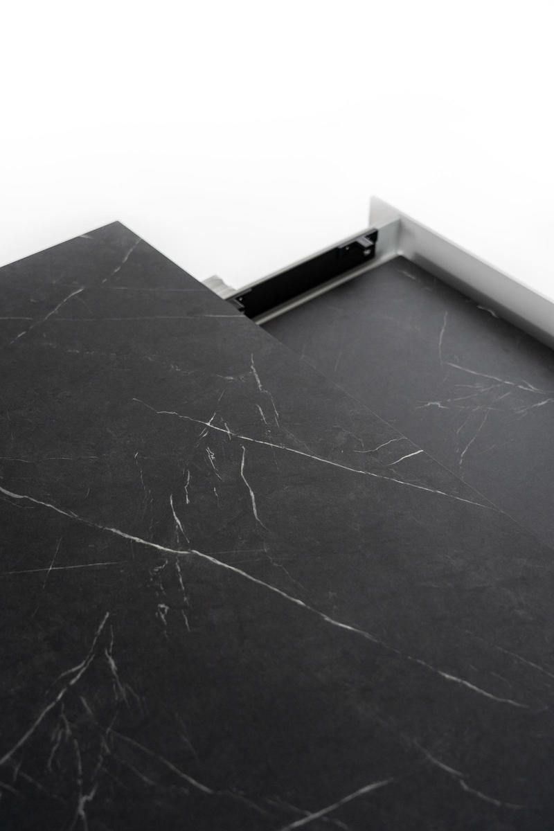 ANARD | Black Marble Top Kitchen Extendable Table - Borgè