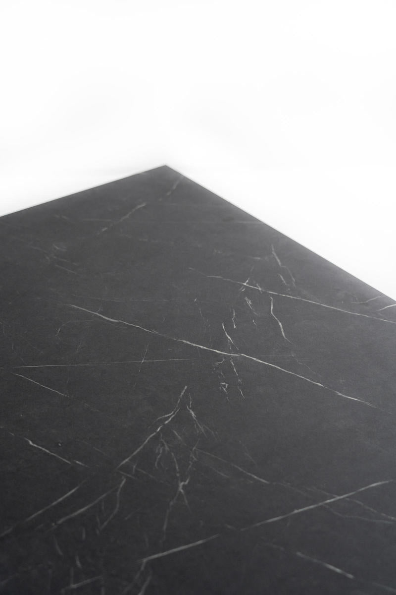 ANARD | Black Marble Top Kitchen Extendable Table - Borgè