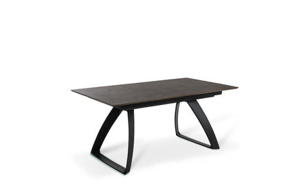 BENJAMIN | Extendable Kitchen Dining Table in Dark Wooden Top - Borgè