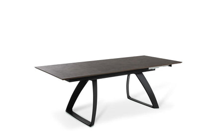 BENJAMIN | Extendable Kitchen Dining Table in Dark Wooden Top - Borgè