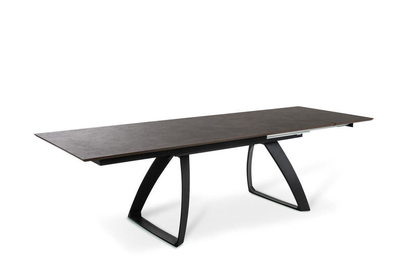 BENJAMIN | Extendable Kitchen Dining Table in Dark Wooden Top - Borgè