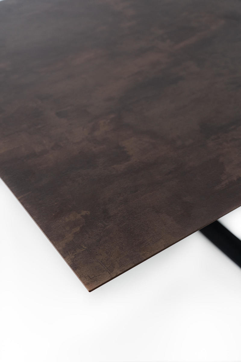 BENJAMIN | Extendable Kitchen Dining Table in Dark Wooden Top - Borgè