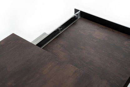 BENJAMIN | Extendable Kitchen Dining Table in Dark Wooden Top - Borgè