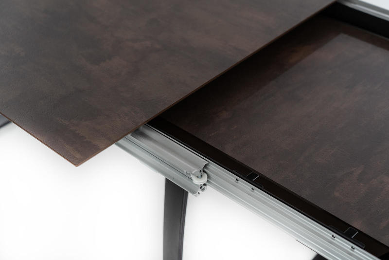 BENJAMIN | Extendable Kitchen Dining Table in Dark Wooden Top - Borgè