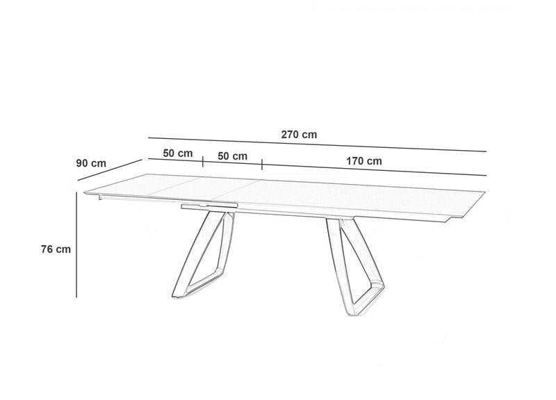 BENJAMIN | Extendable Kitchen Dining Table in Dark Wooden Top - Borgè