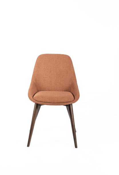 LIZA | Rust Brown Fabric Dining Chair - Borgè