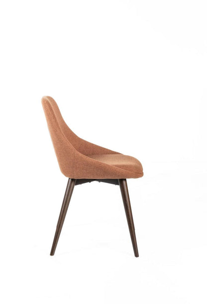 LIZA | Rust Brown Fabric Dining Chair - Borgè