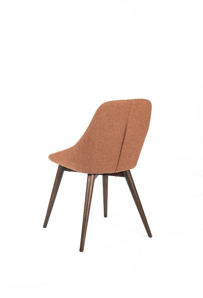 LIZA | Rust Brown Fabric Dining Chair - Borgè