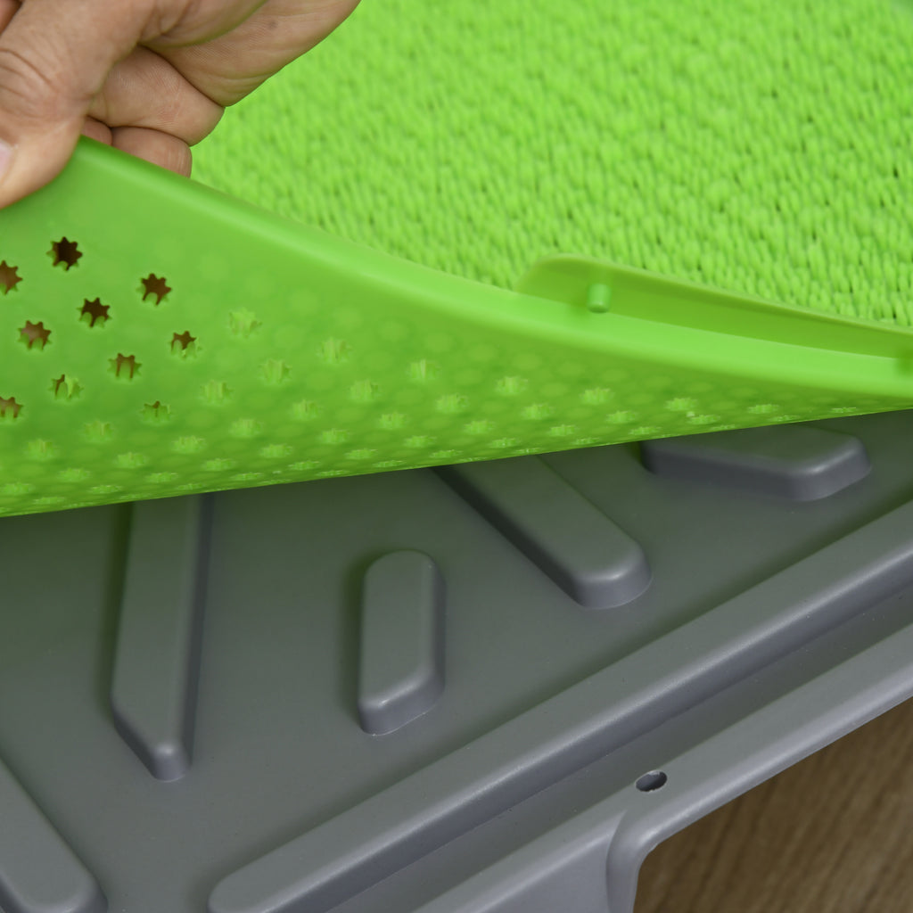 Dog Toilet with Synthetic Grass, Replacement Grass and Bottom Tray for Indoor and Outdoor Use, 67x41x3.5 cm