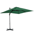 2.5x2.5m Hand Crank Garden Umbrella with 360° Rotation and Adjustable Parasol, Green