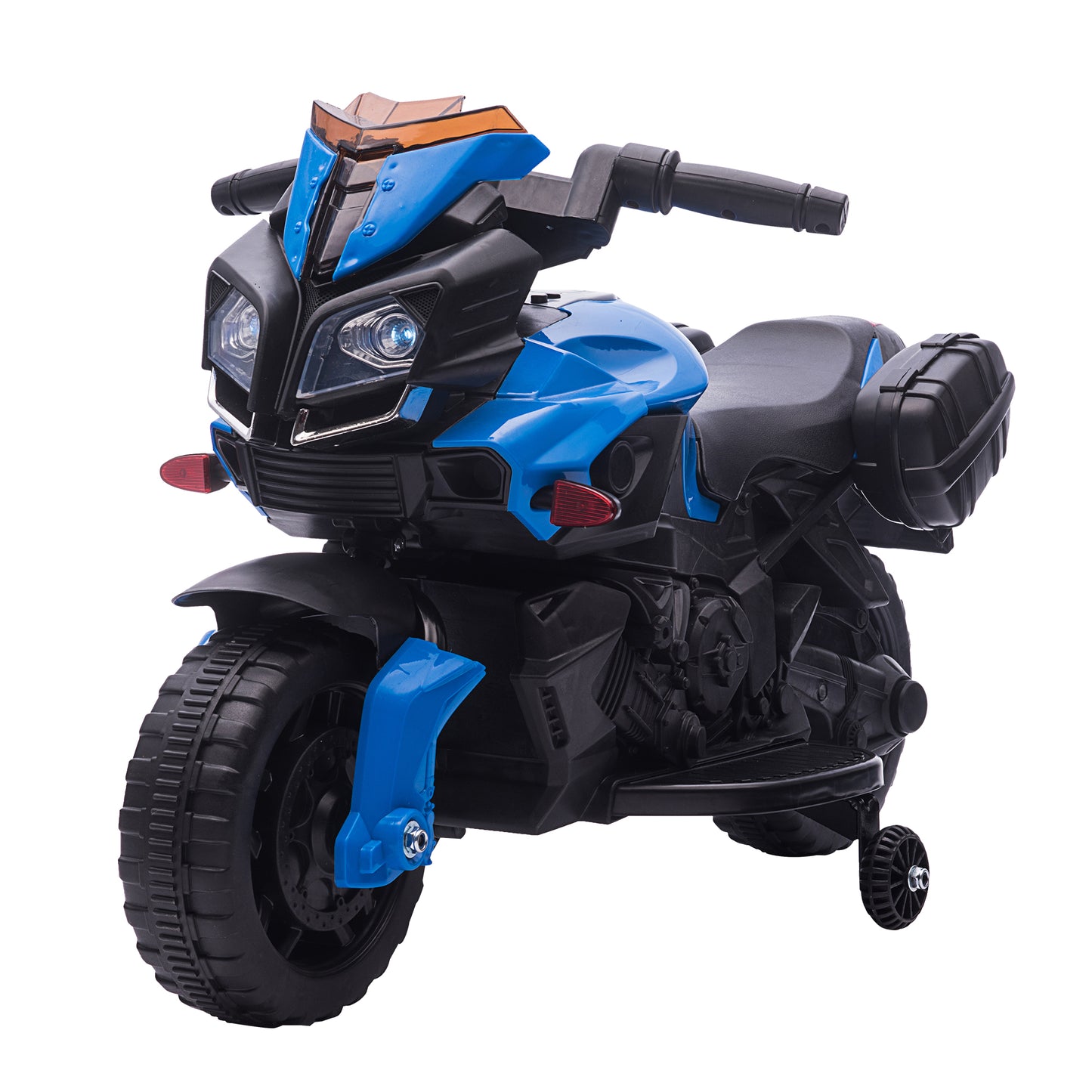 6V Electric Motorcycle for Children 18-48 Months with Headlights and Horn, in PP and Metal, 88.5x42.5x49 cm, Blue